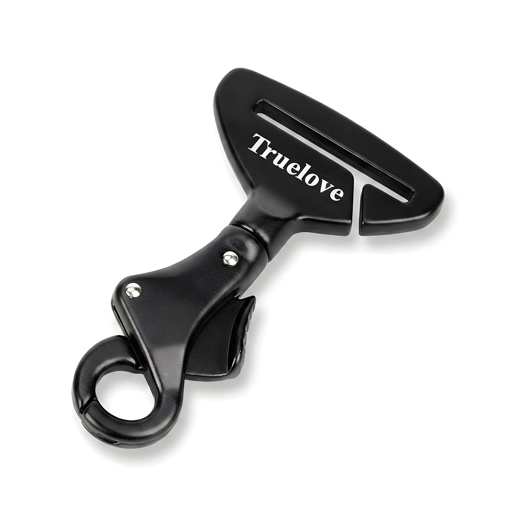 Attache ceinture de voiture pour harnais de chien, aluminium - Noir