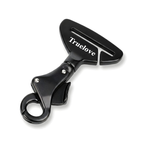 Attache ceinture de voiture pour harnais de chien, aluminium - Noir