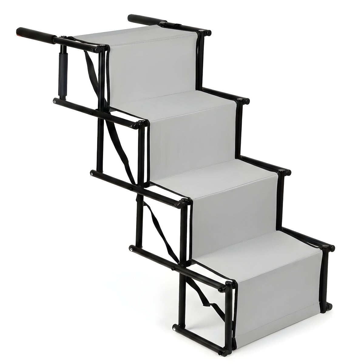 Escalier pour chien pliable, voiture et lit, jusqu'à 75 kg - Gris clair