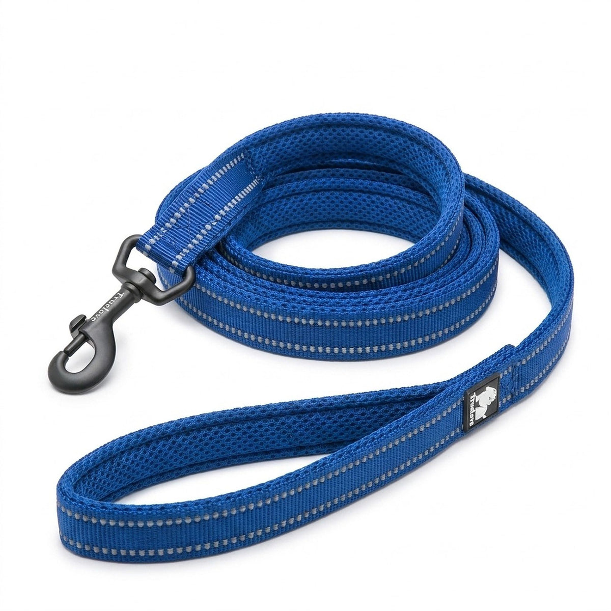 Laisse pour chien avec poignée rembourrée, 110 cm - Bleu roi