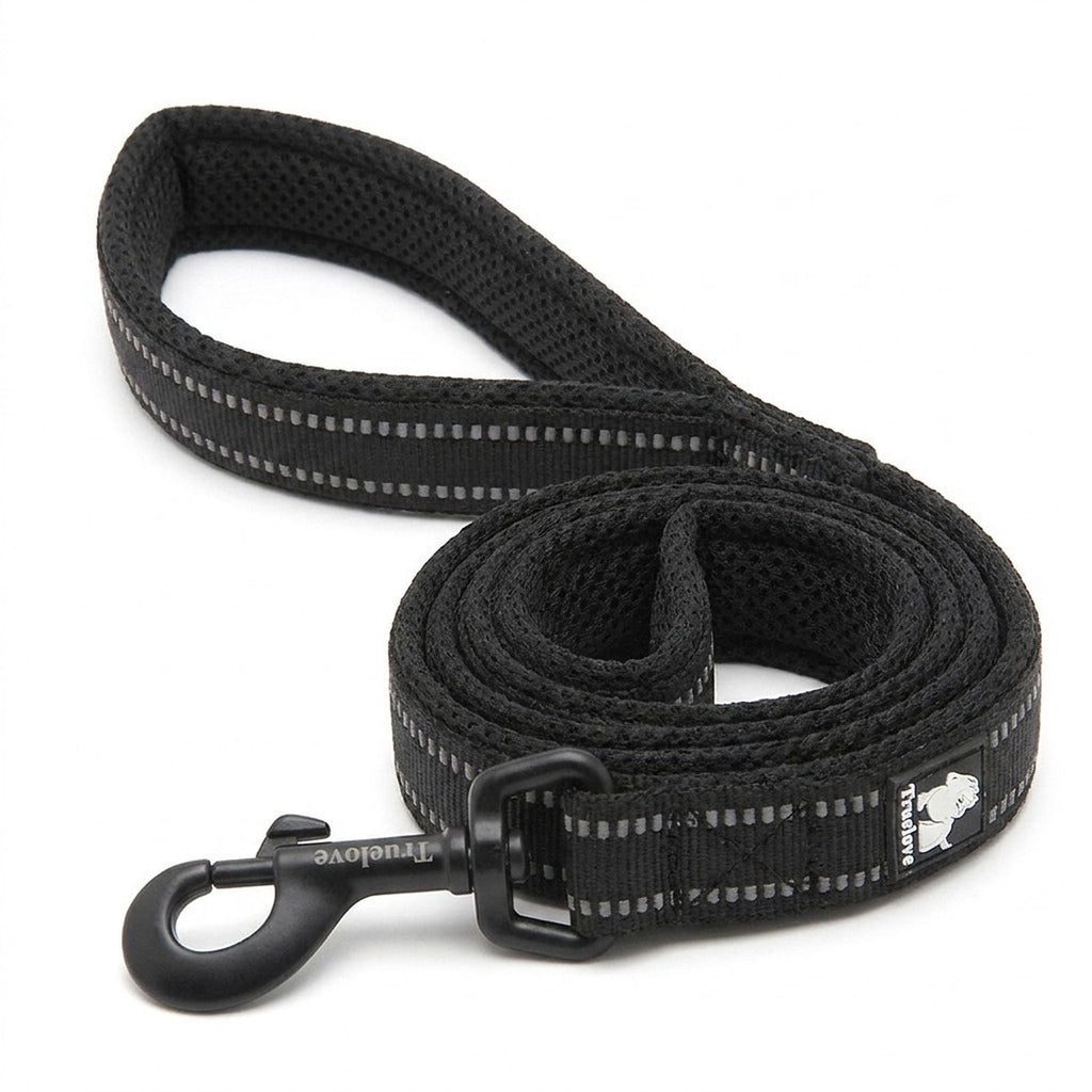 Laisse pour chien avec poignée rembourrée, 110 cm - Noir