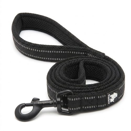 Laisse pour chien avec poignée rembourrée, 110 cm - Noir
