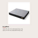 Lit orthopédique pour chien, matelas mousse haute densité, dimensions et charge maximale