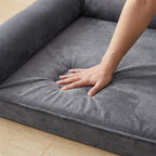 Panier orthopédique pour chien avec bourrelets, 80 × 60 cm, gros plan