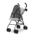 Poussette canne pour chien, légère et pliable - Gris