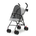 Poussette canne pour chien, légère et pliable - Gris