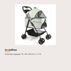 Poussette pour chien pliable grand confort, dimensions et charge maximale