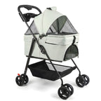 Poussette pour chien pliable grand confort - Gris