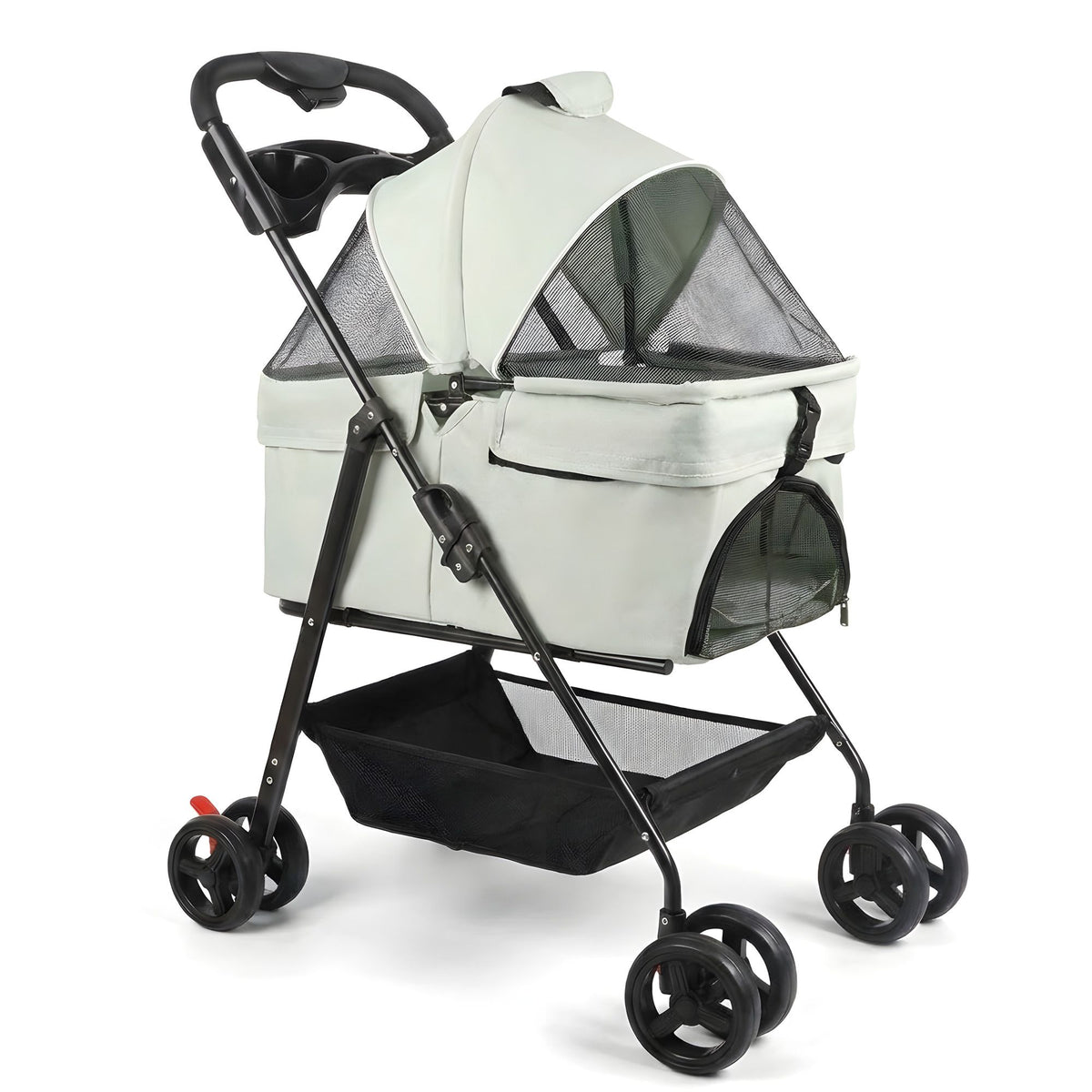 Poussette pour chien pliable grand confort - Gris