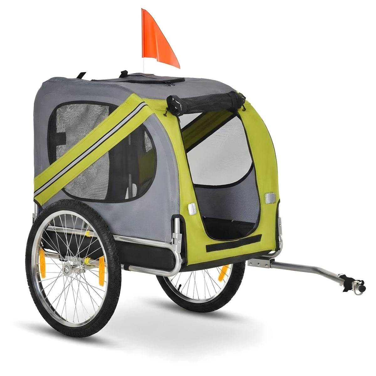 Remorque vélo pour chien 2 en 1, jusqu'à 25 kg - Jaune