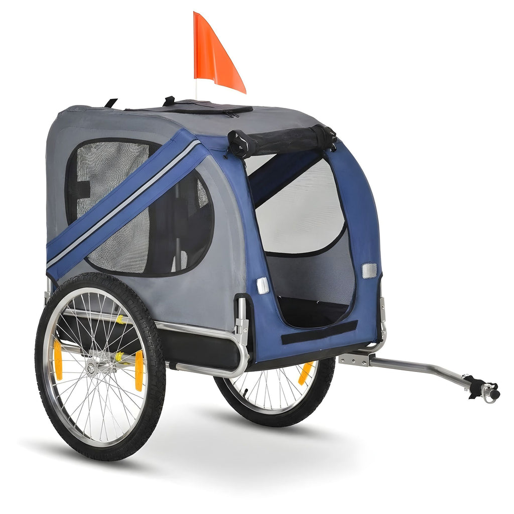Remorque vélo pour chien 2 en 1, jusqu'à 25 kg - Bleu