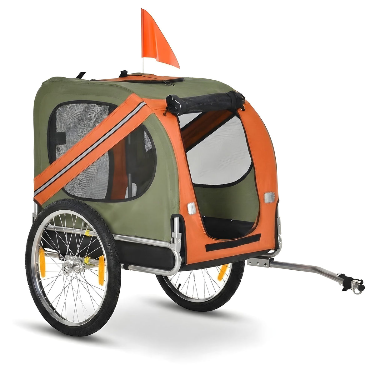 Remorque vélo pour chien 2 en 1, jusqu'à 25 kg - Orange
