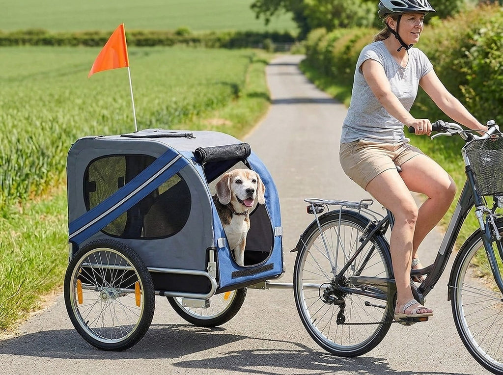 Remorque vélo pour chien 2 en 1, jusqu'à 25 kg, en situation